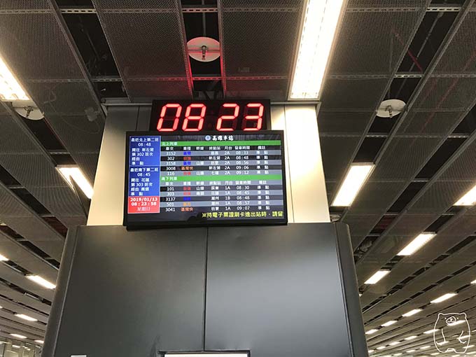 高雄から台南への行き方｜時刻表が書かれた看板